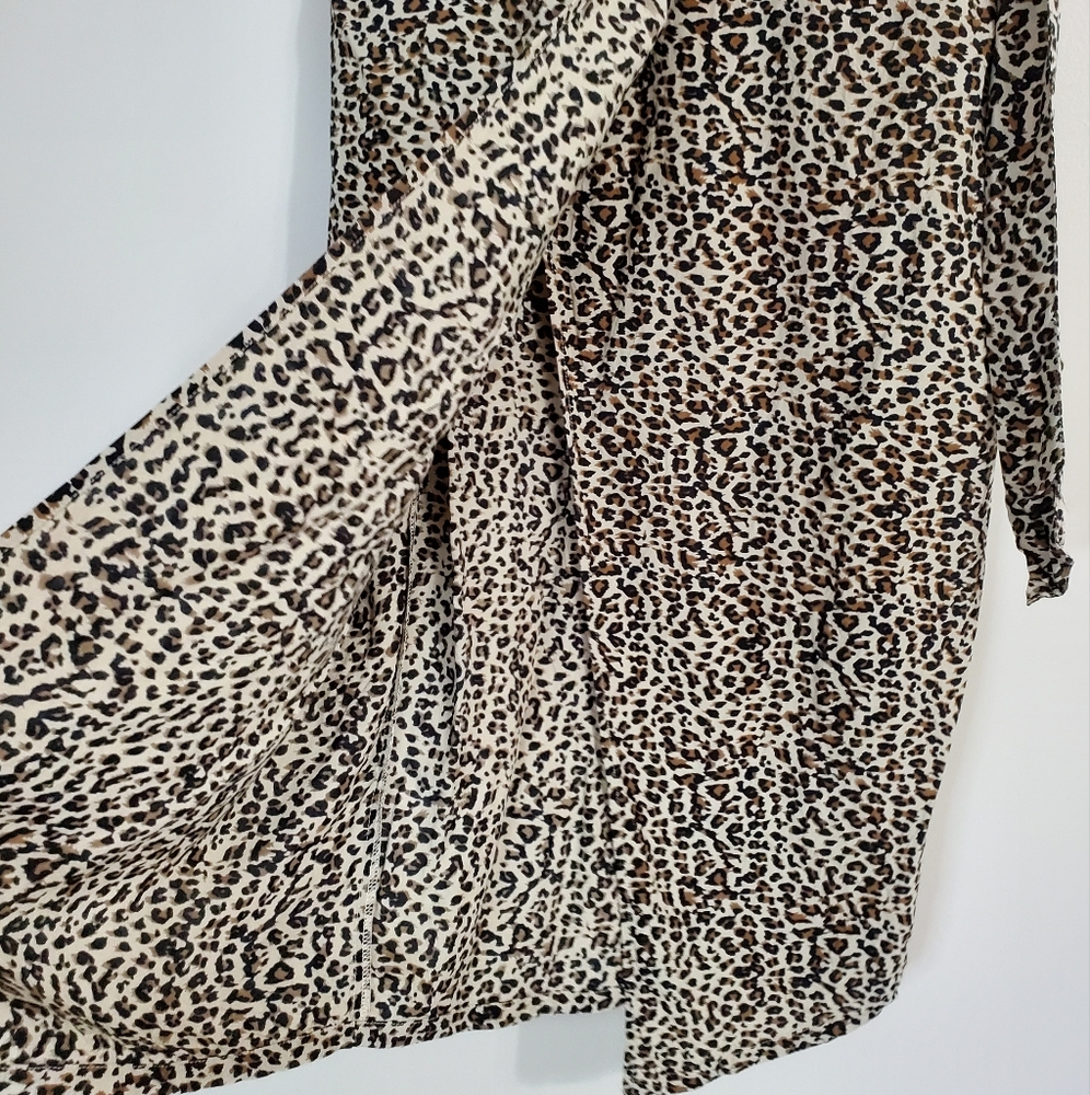 Brunette x Koy Resort Size XS Leopard Print Rayon Wrap Skirt - Picture 4 of 12